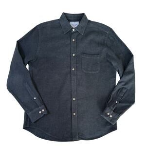 Portuguese Flannel Teca Brushed Cotton Shirt Charcoal Grey Men's Medium